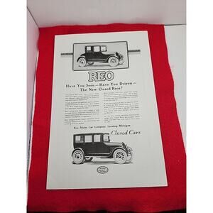 Vtg 1922 REO Closed Cars Have You Seen Have You Driven Ephemera Ad Advertisement